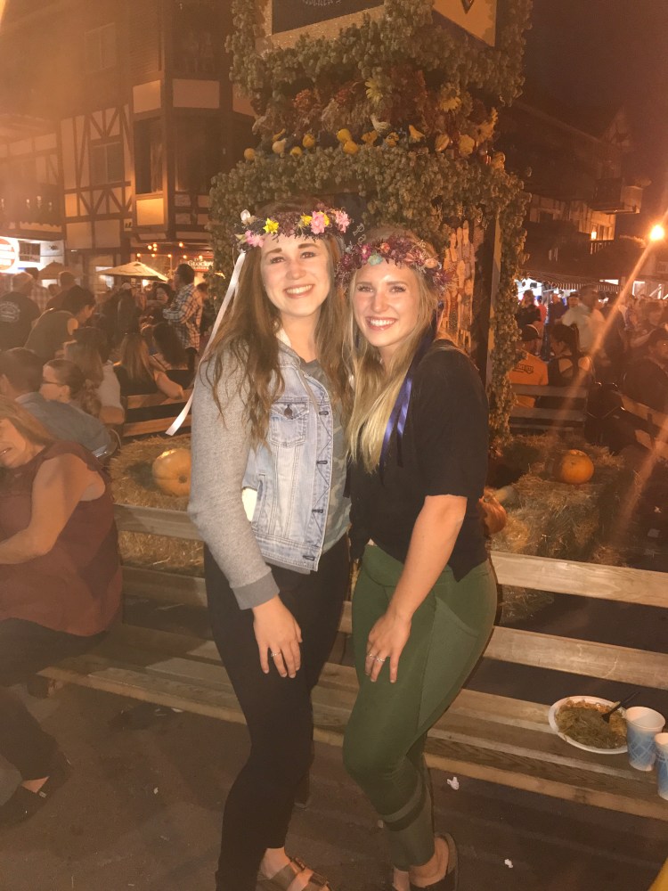 Taylor Wolf, Lauren Maley at Mt. Angel Oktoberfest ---Taylor